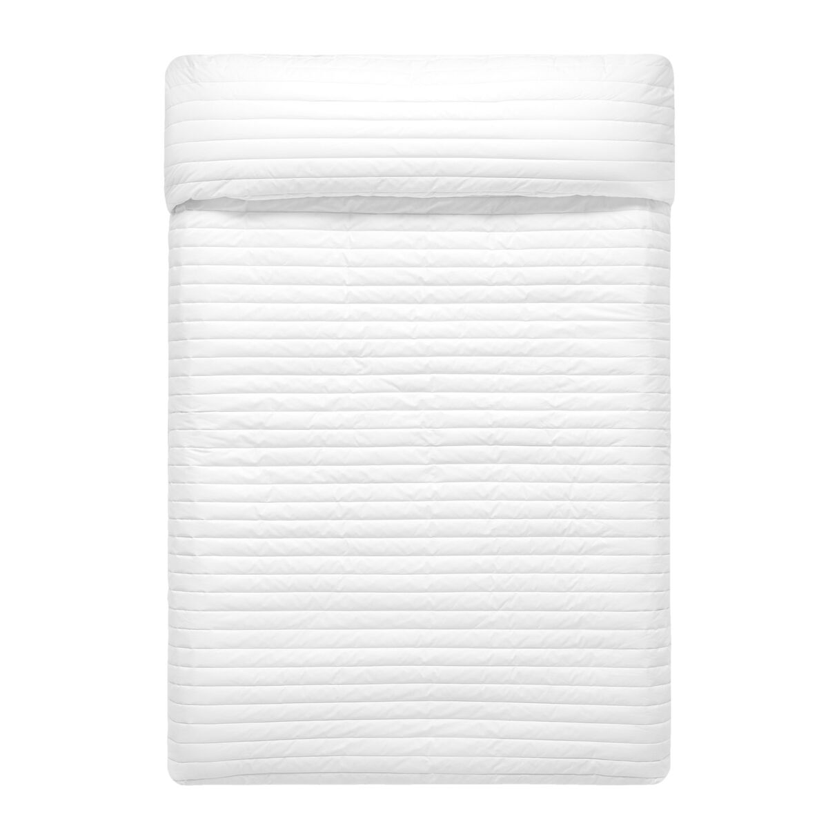 Sengetæppe med to sider HappyFriday Basic Dash Hvid Marineblå 270 x 260 cm